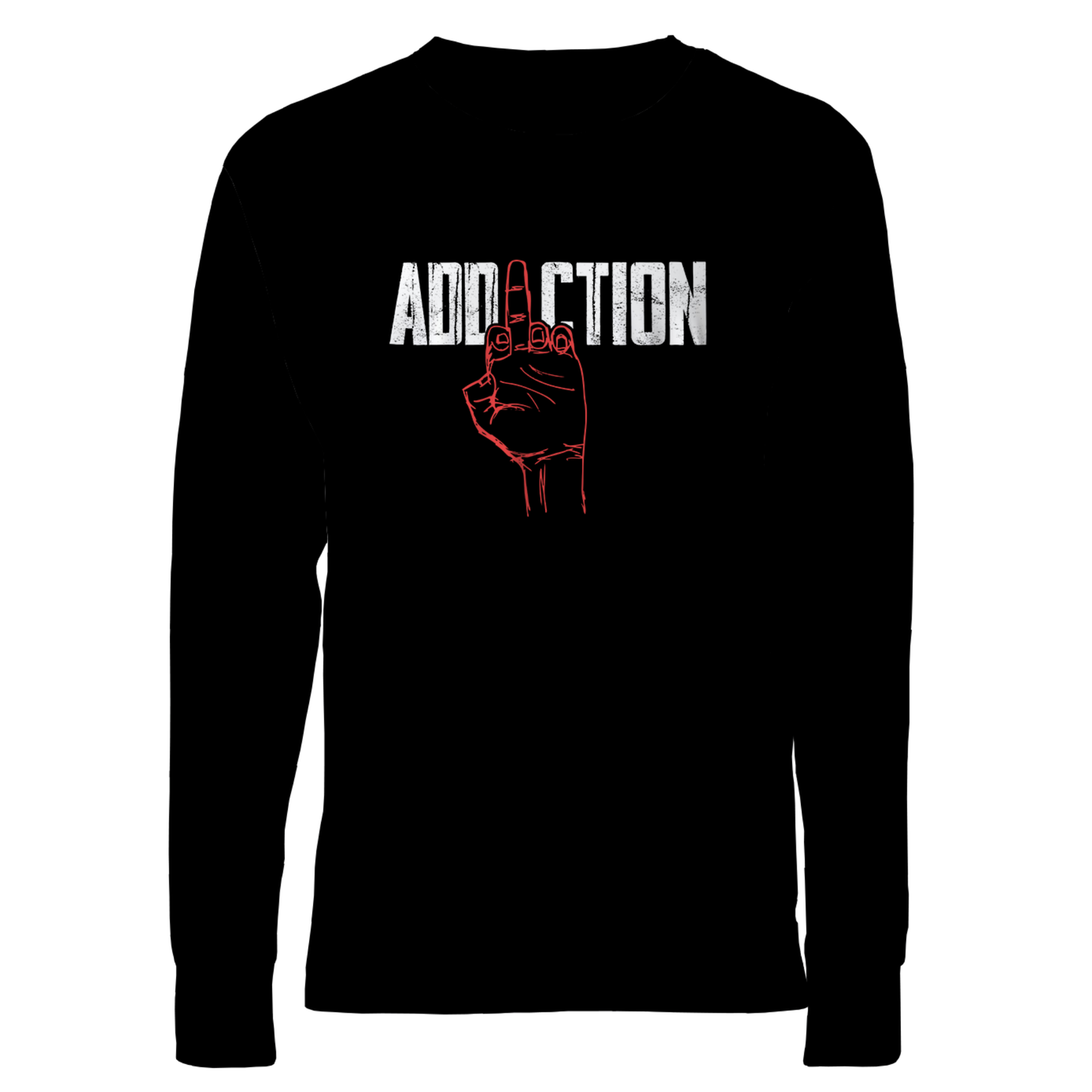 Middle Finger Addiction Distressed Apparel
