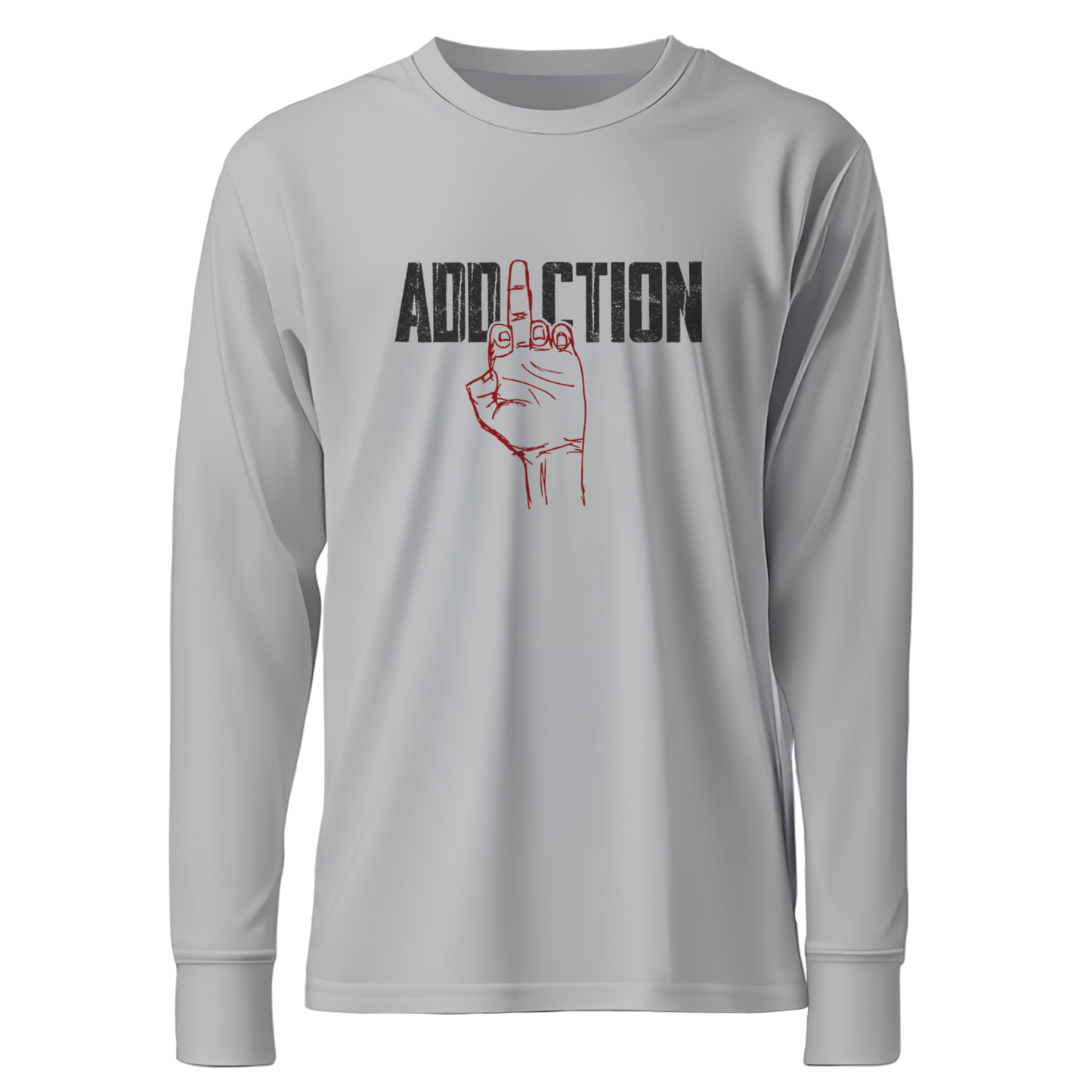 Middle Finger Addiction Distressed Apparel