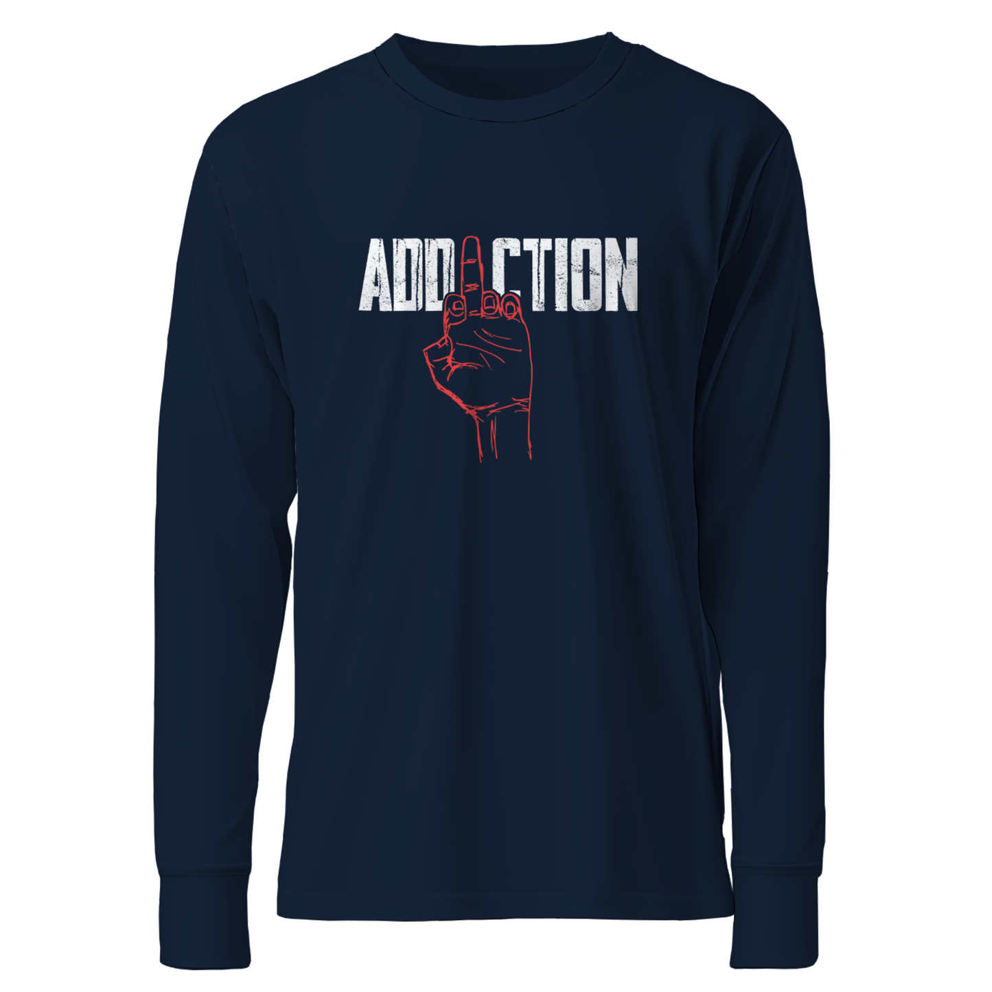 Middle Finger Addiction Distressed Apparel