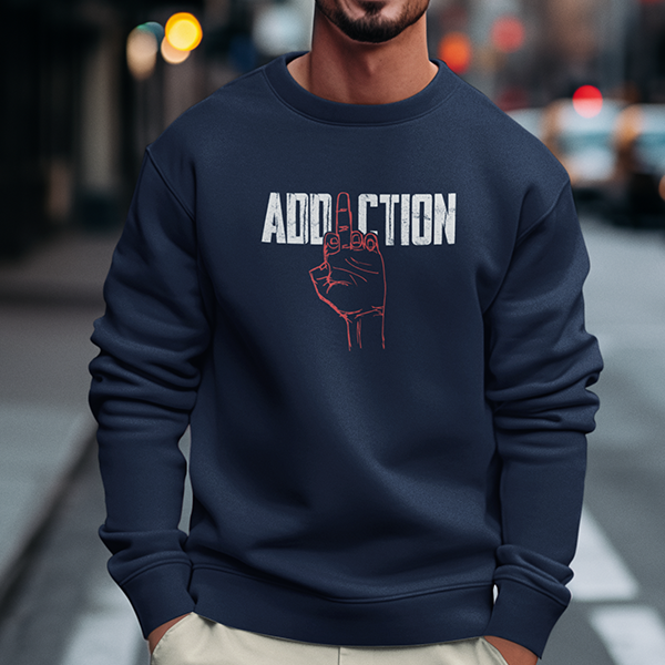 Middle Finger Addiction Distressed Apparel
