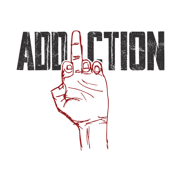 Middle Finger Addiction Distressed Apparel