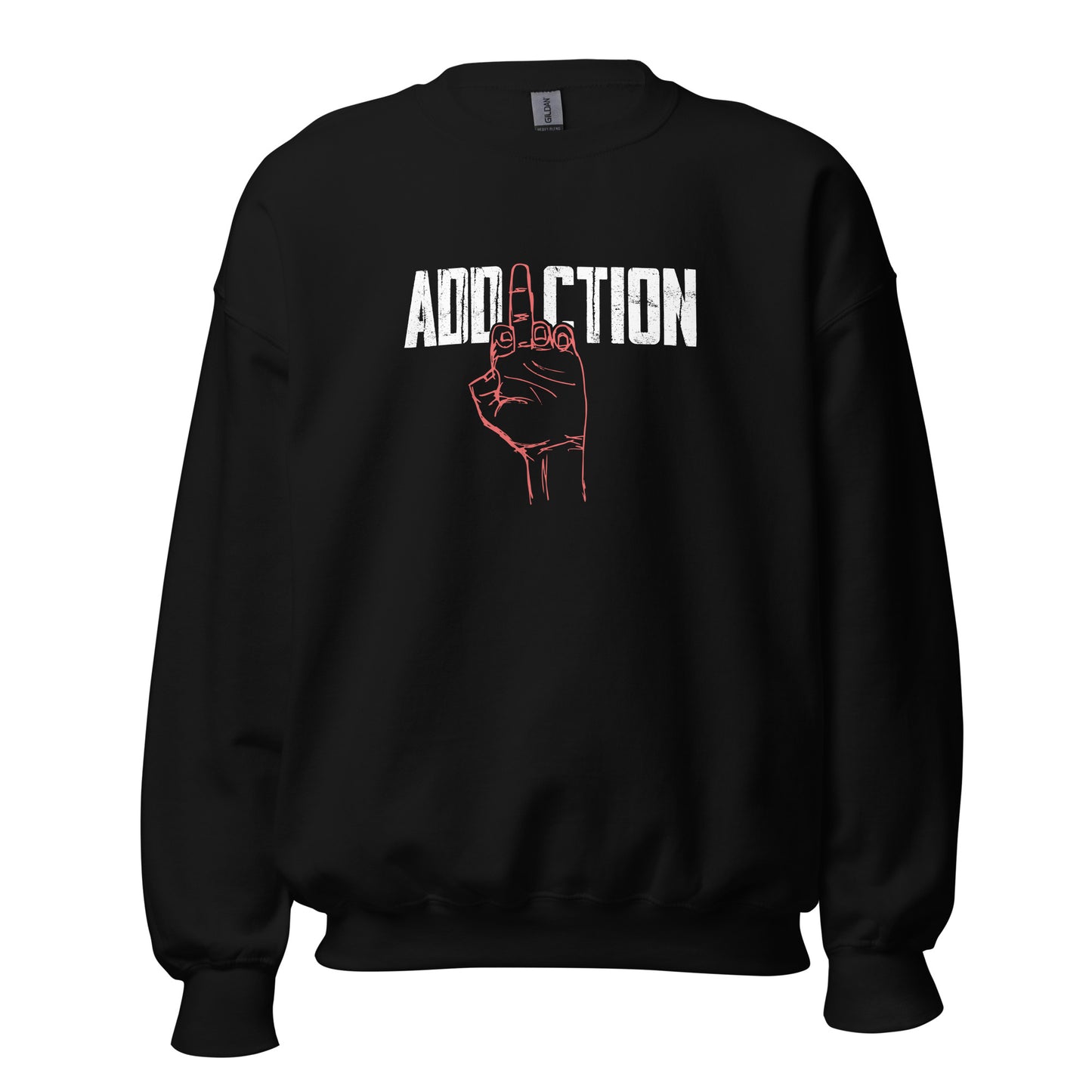 Middle Finger Addiction Distressed Apparel