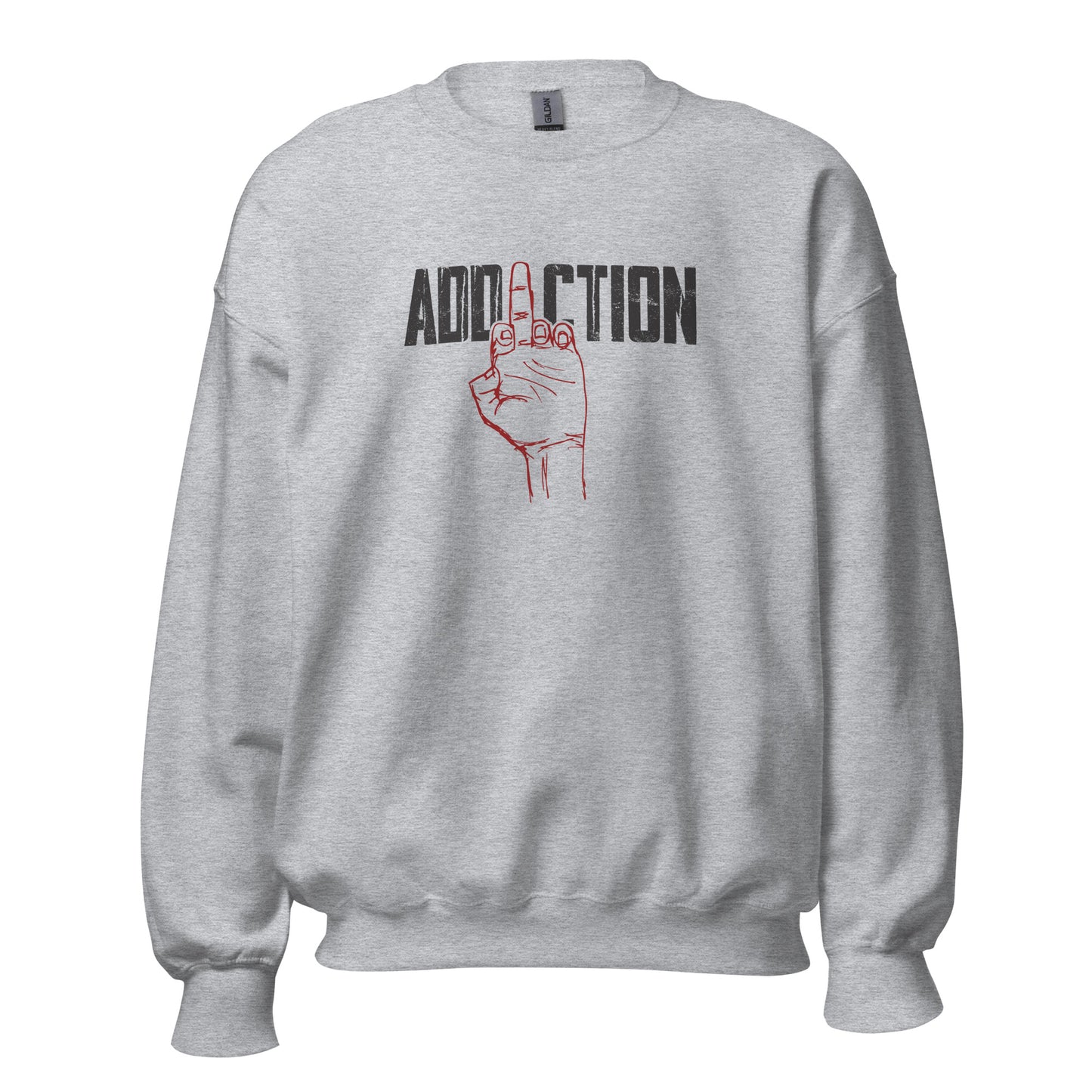 Middle Finger Addiction Distressed Apparel