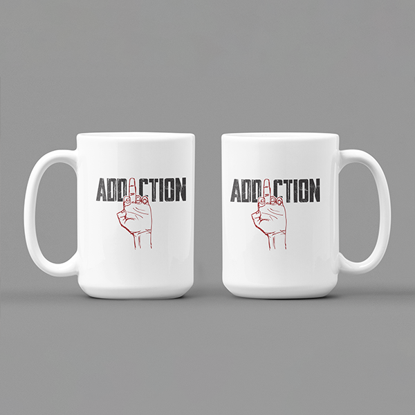 Middle Finger Addiction Distressed Merch