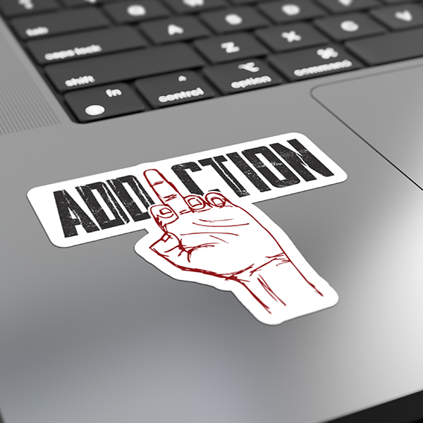 Middle Finger Addiction Distressed Merch