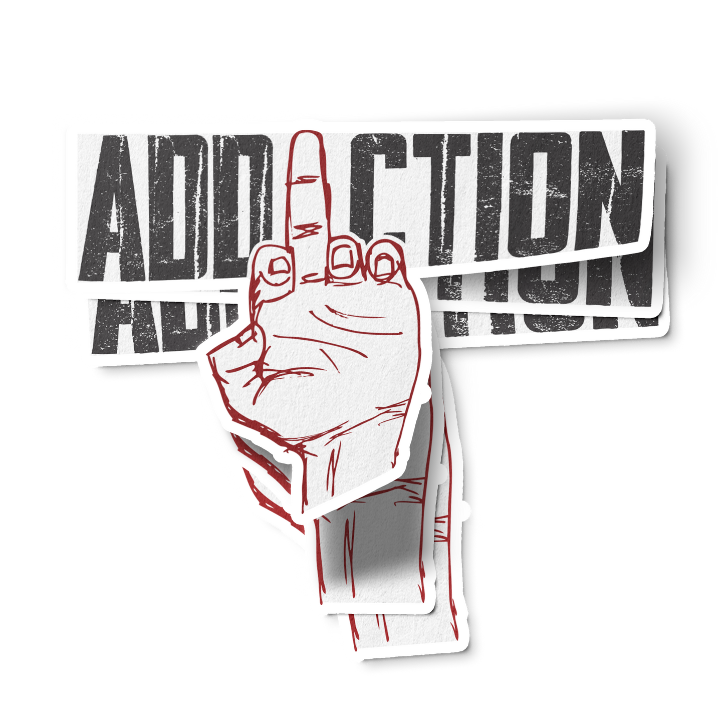 Middle Finger Addiction Distressed Merch