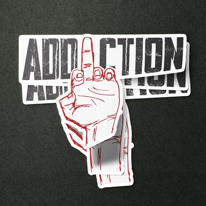 Middle Finger Addiction Distressed Merch