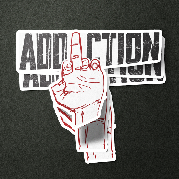 Middle Finger Addiction Distressed Merch