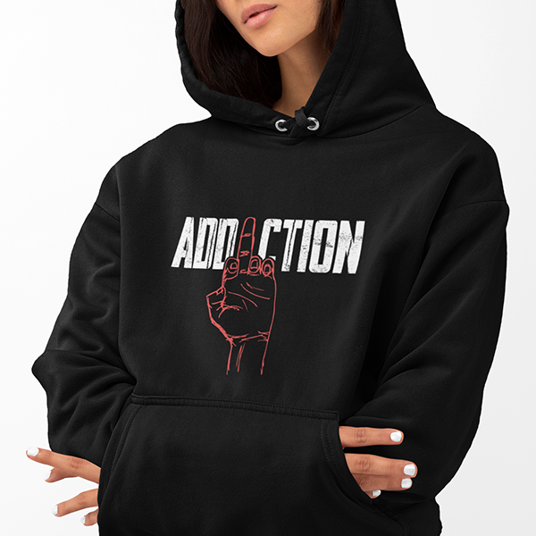 Middle Finger Addiction Distressed Apparel