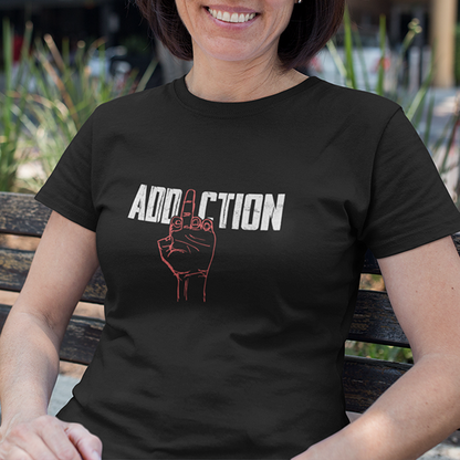 Middle Finger Addiction Distressed Apparel