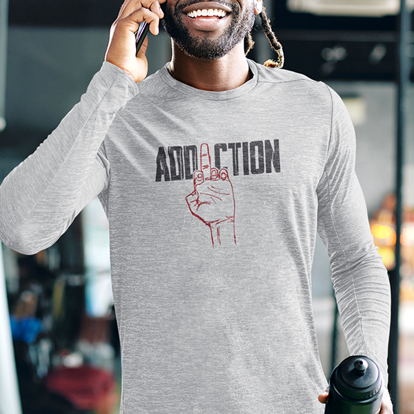 Middle Finger Addiction Distressed Apparel