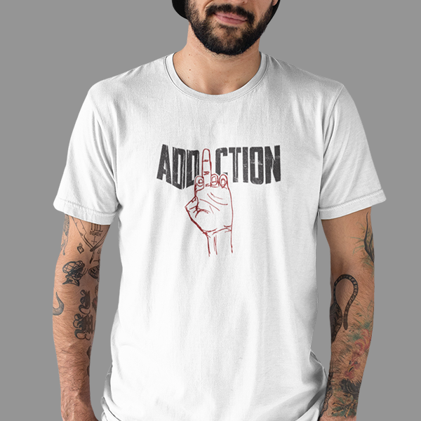 Middle Finger Addiction Distressed Apparel