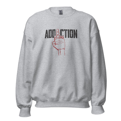Middle Finger Addiction Distressed Apparel