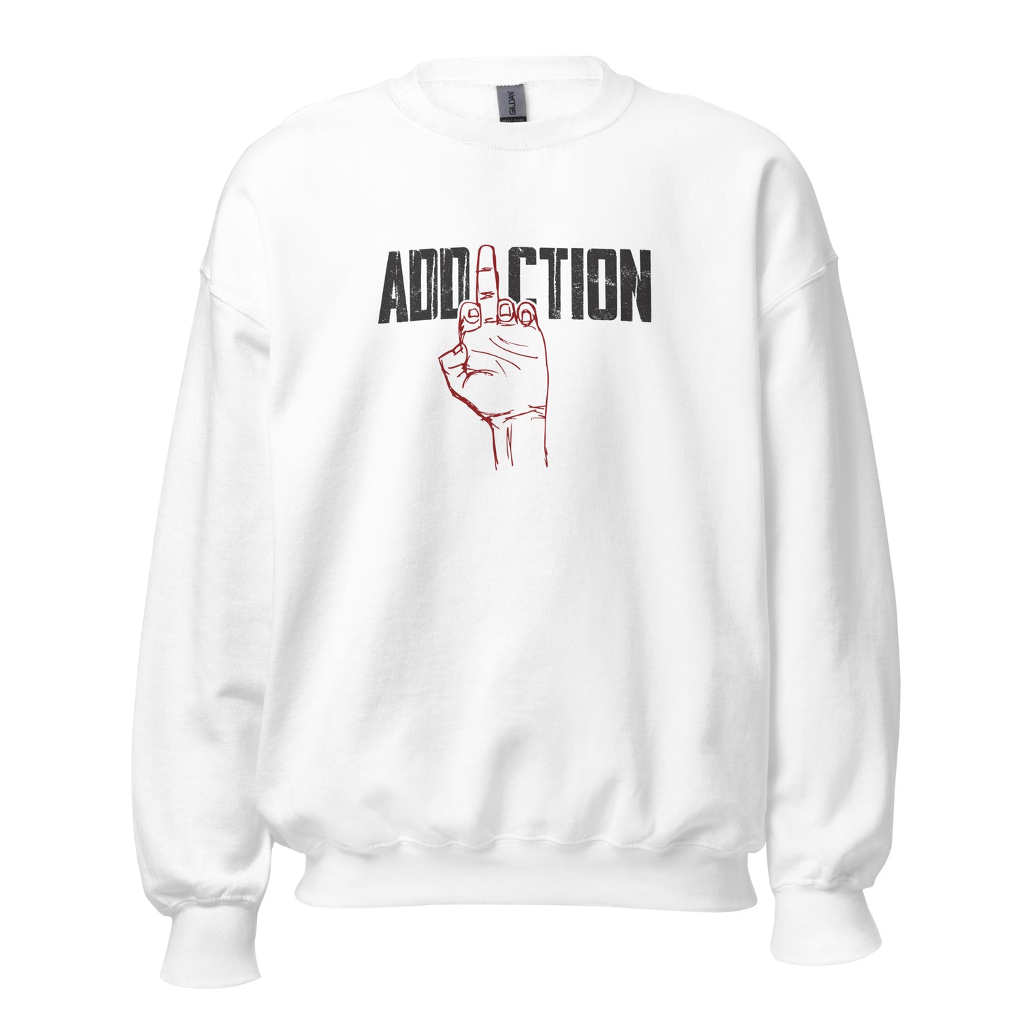 Middle Finger Addiction Distressed Apparel