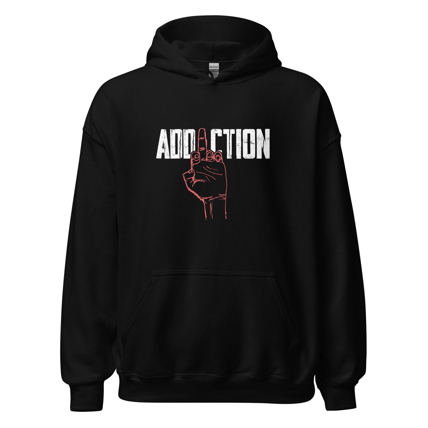 Middle Finger Addiction Distressed Apparel
