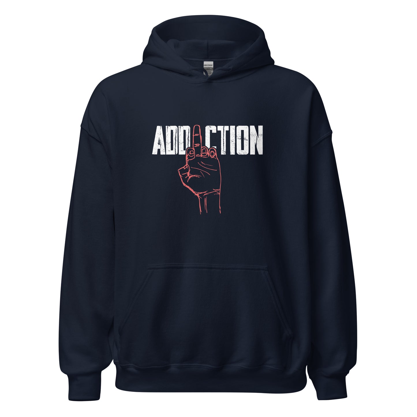 Middle Finger Addiction Distressed Apparel