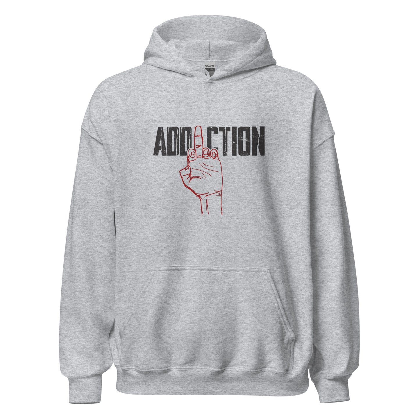 Middle Finger Addiction Distressed Apparel