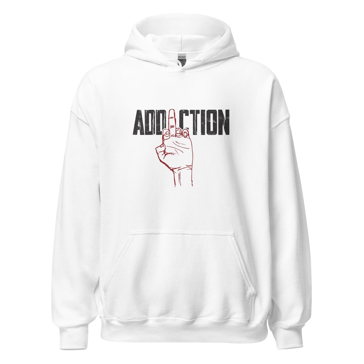 Middle Finger Addiction Distressed Apparel
